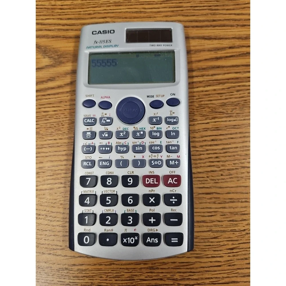Casio fx 115 ES Plus handheld scientific solar powered calculator Used
